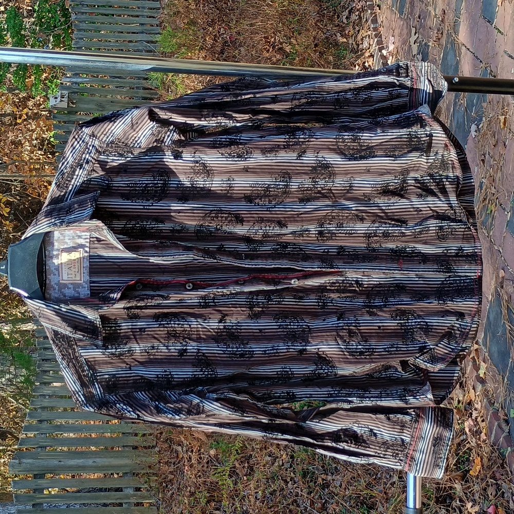 Vintage Italia button down Paisley print dress shirt